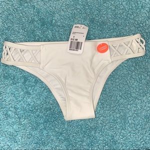 Forever 21 White Lattice Bikini Bottom SZ:S NWT